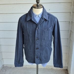 HANSEN GARMENTS Blue Grey Cotton Sz XL‎ Mens Full Button Chore Denim Jacket
